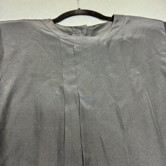 Vintage Jordan Brand 100% Silk Pleated 80's Style Blouse Button Down Back - Sz 8 - Picture 3 of 10
